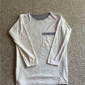 NWOT Miss Selfridge Long Sleeve Boxy Cotton Tee Size 10